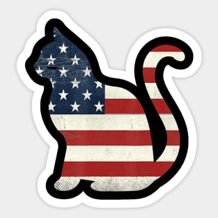 Proud Cat 4th of July American Flag Collections Sticker